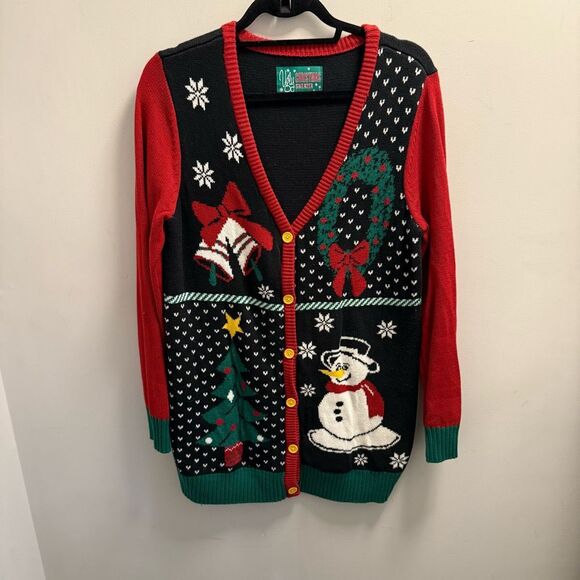 Ugly Christmas Sweater Cardigan size medium - Picture 1 of 4